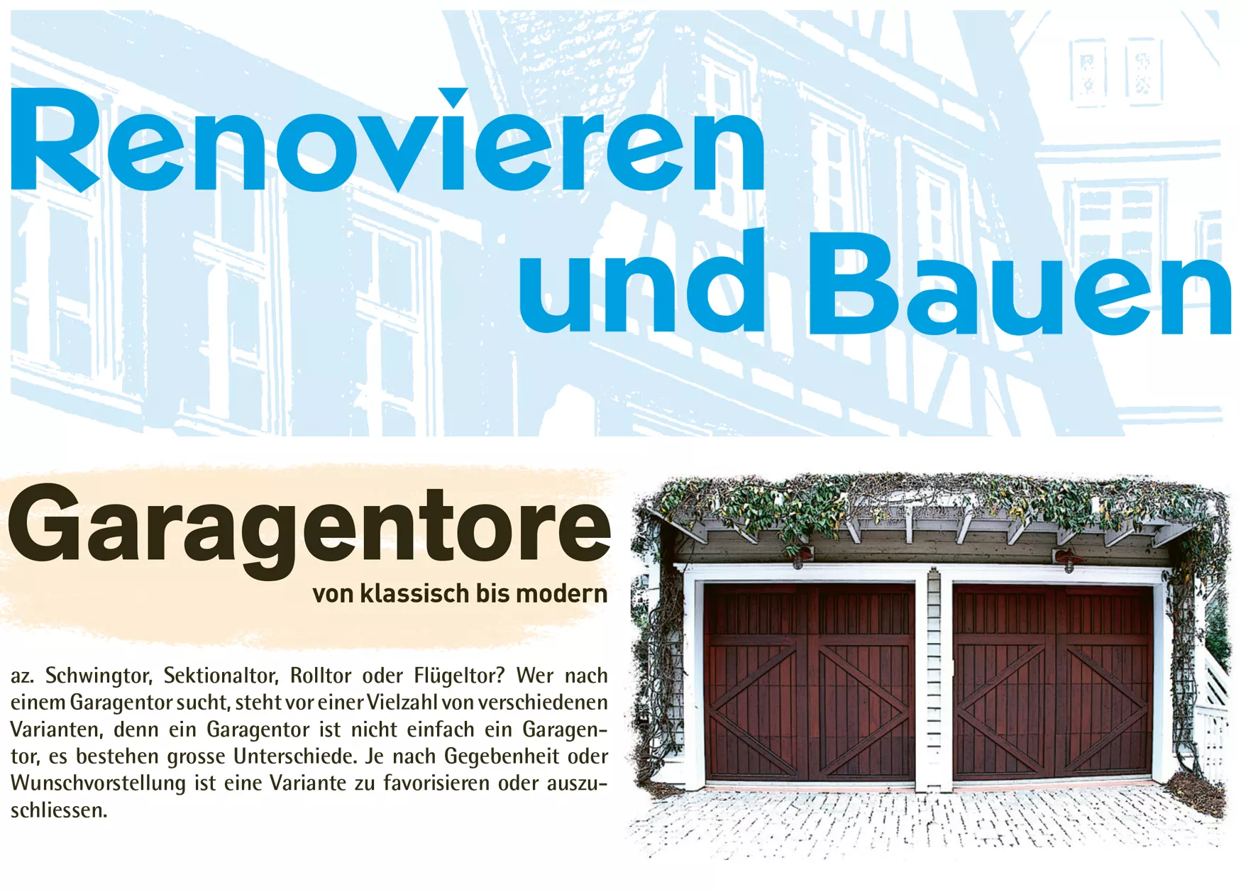 Renovieren und Bauen